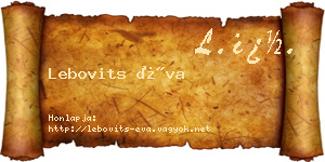 Lebovits Éva névjegykártya