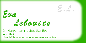 eva lebovits business card